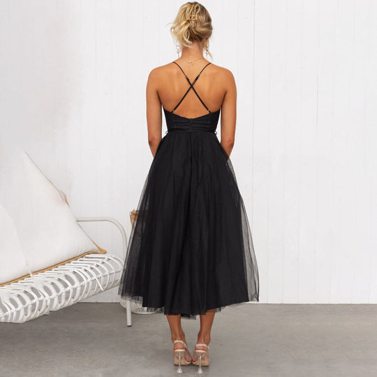 Damen Abendkleid Midi Festlich Hochwertige Stoffe 5