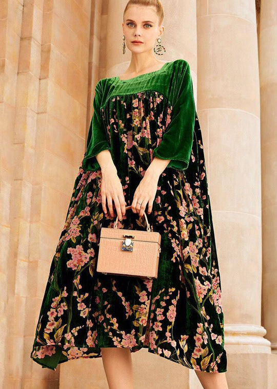 Damen Abendkleid mit O-Ausschnitt und Patchwork-Design für besondere Anlässe 1