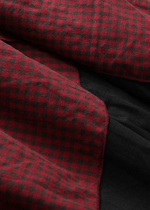 Damen Asymmetrischer Patchwork-Rock mit Kordelzug 3