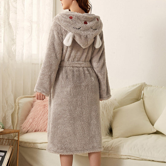 Damen Bademantel Weich und Warm aus Mikrofaser 14