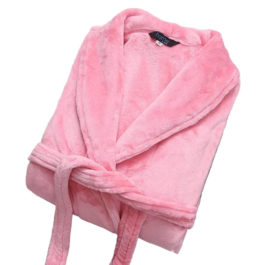 Damen Bademantel mit Gürtel und Seitentaschen für Winterabende 10
