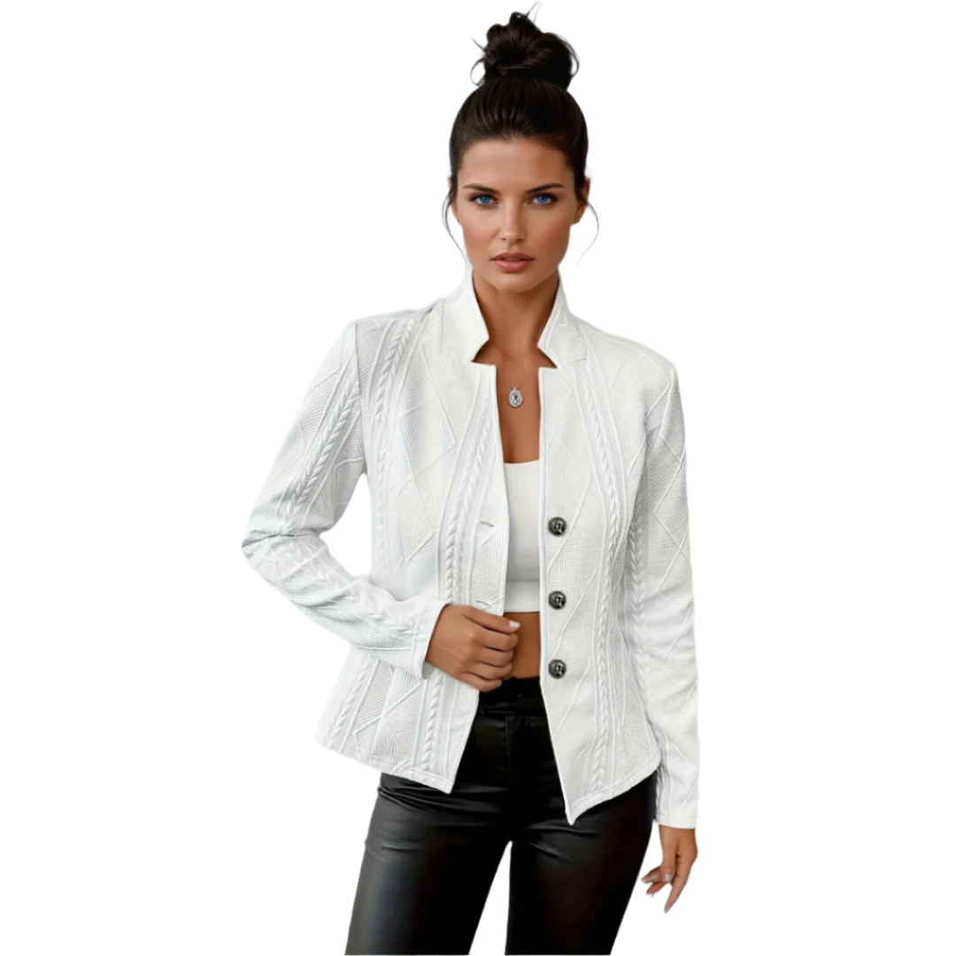 Damen Blazer Elegantes Texturiertes Design 0