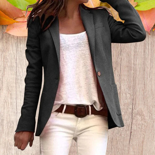 Damen Blazer Tailliert Mit Reverskragen Aus Hochwertigem Stoff 1