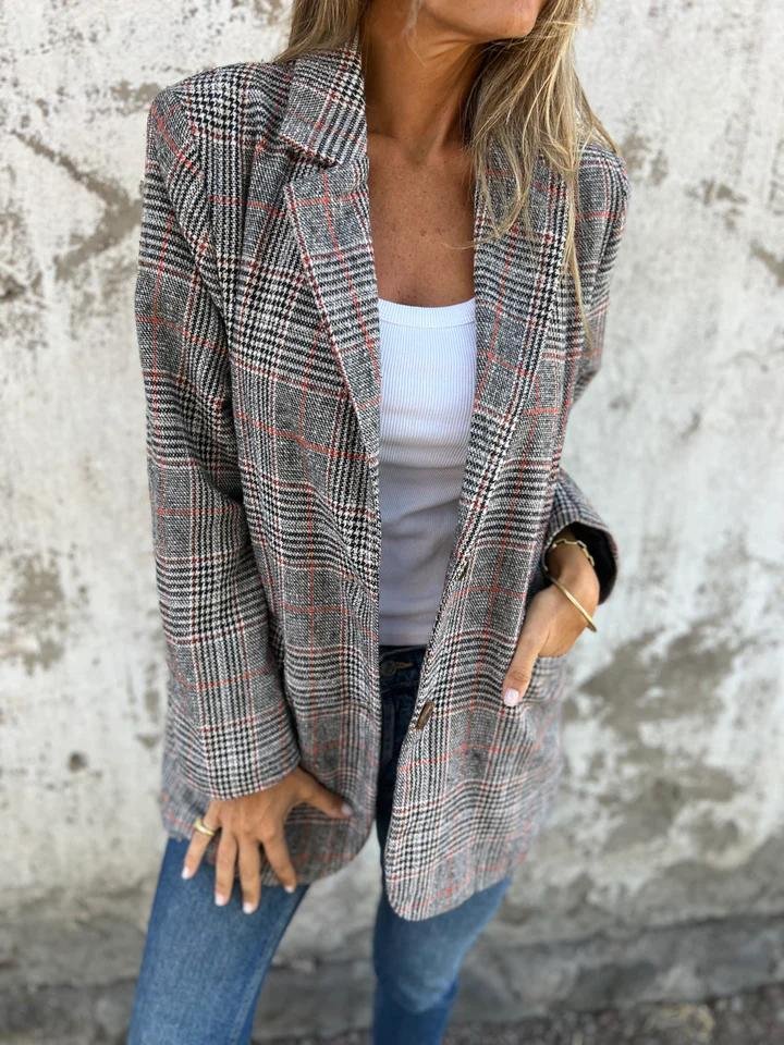 Damen Blazer mit Karomuster für den Frühling 2