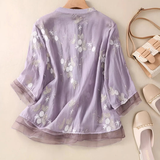 Damen Bluse Leicht Baumwolle Elegante 1