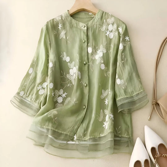 Damen Bluse Leicht Baumwolle Elegante 9