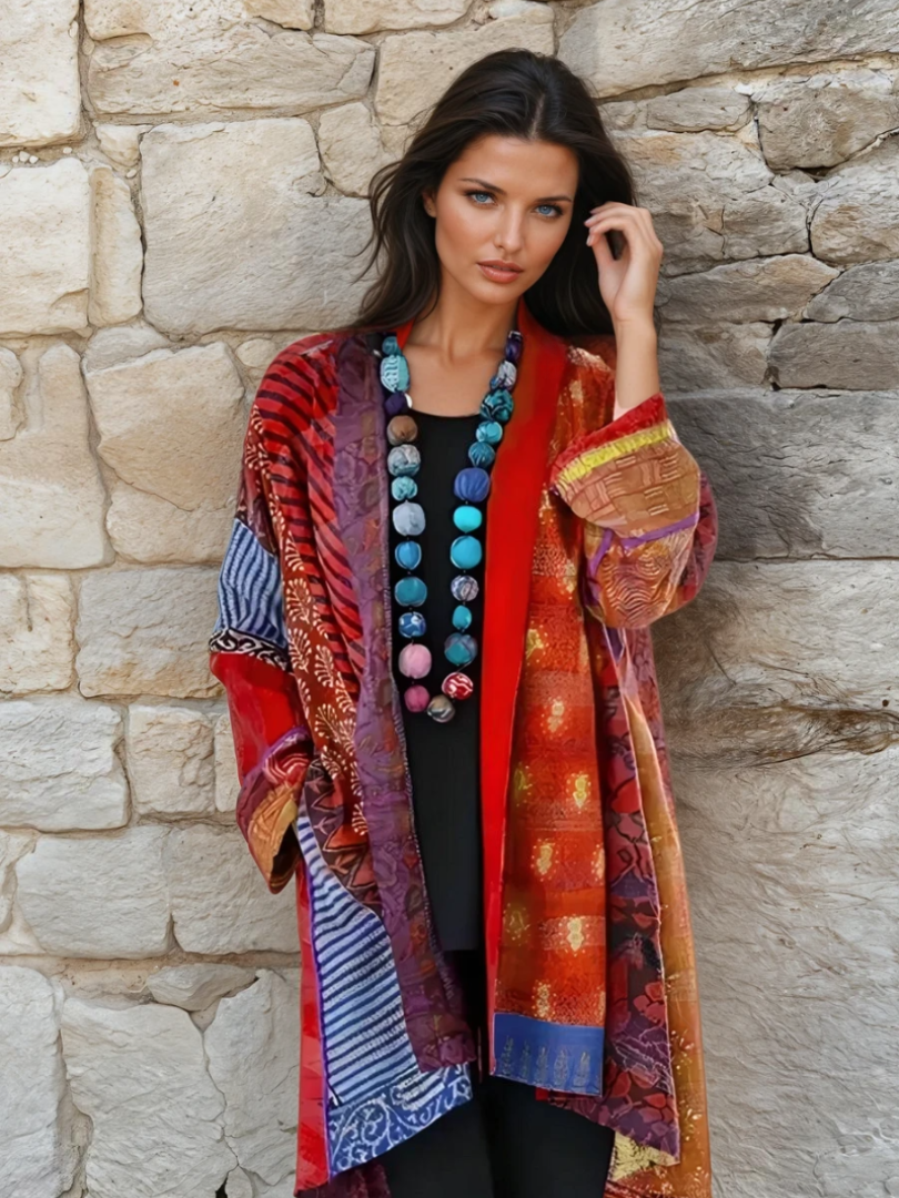 Damen Bluse Multicolor Entspanntes Design 1