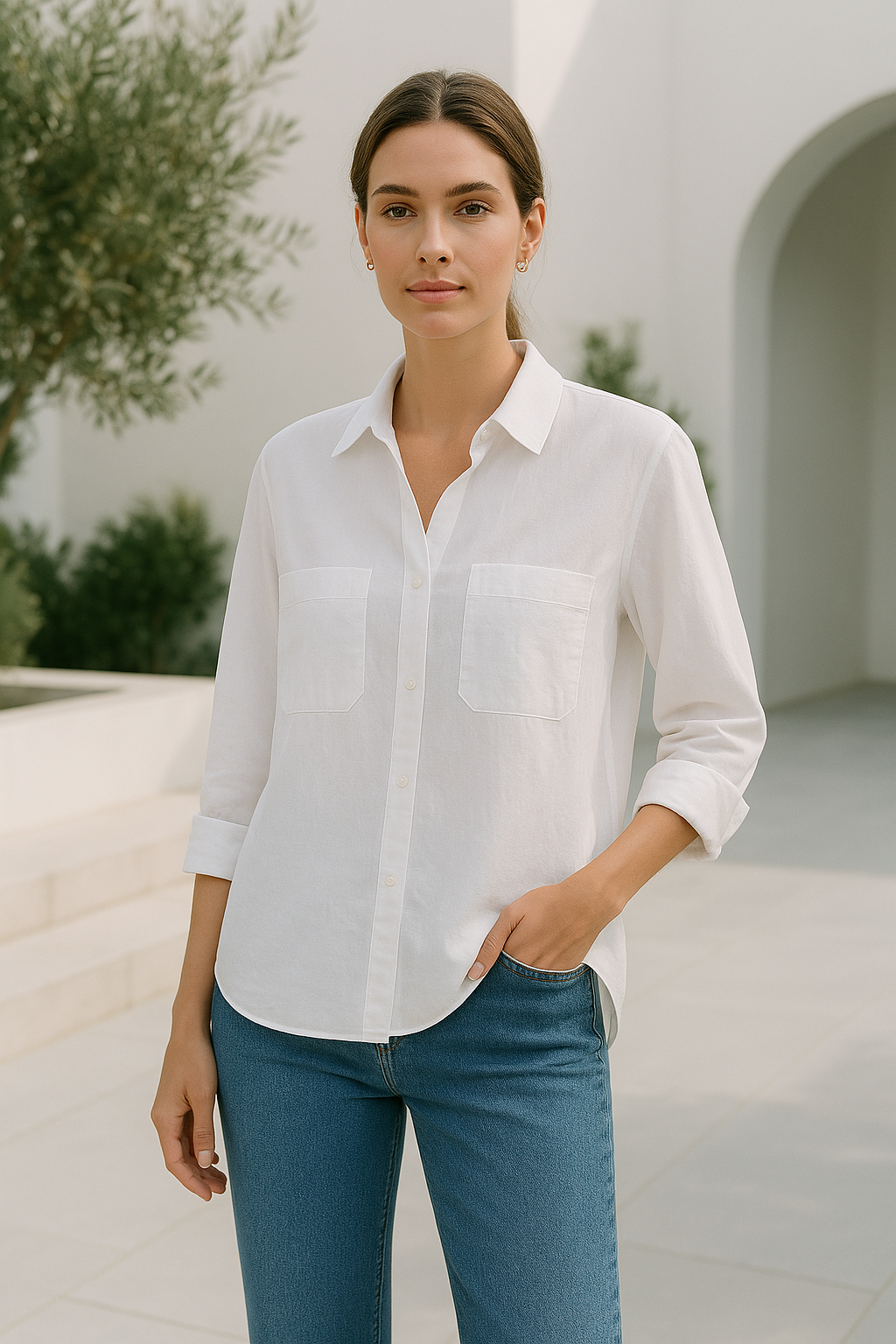 Damen Bluse Oversize Langarm Modernes Design Hochwertige Stoffe 1