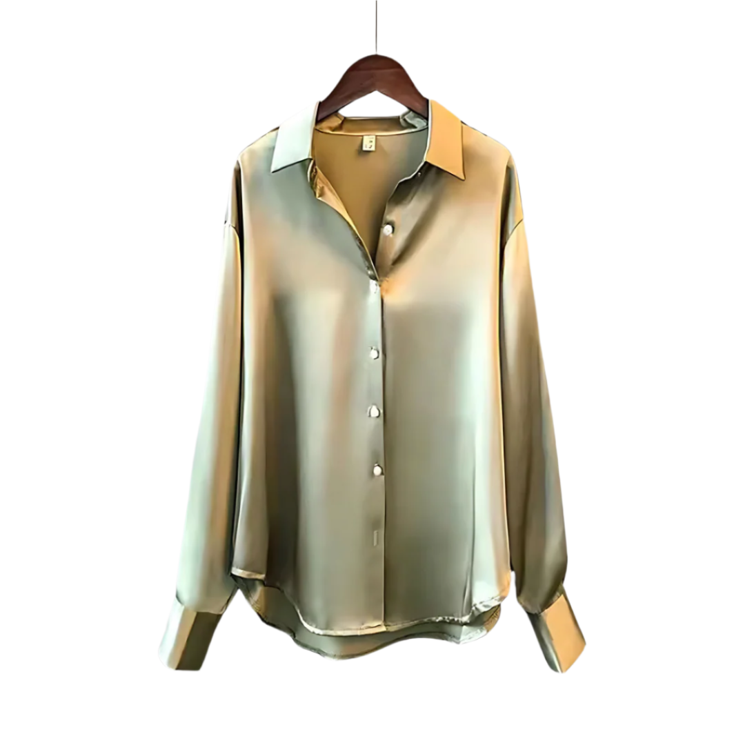 Damen Bluse Satin Elegante Passform 0