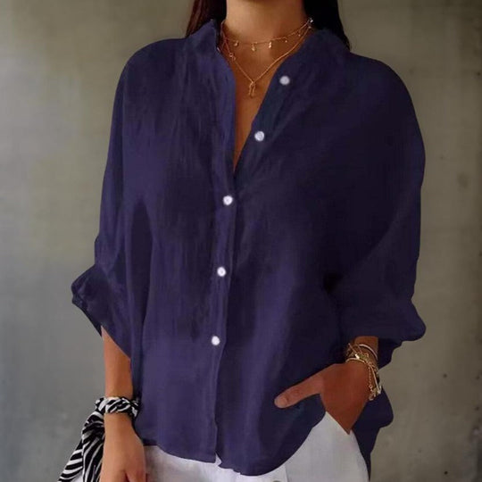 Damen Bluse Zeitlos Baumwollmischung 6