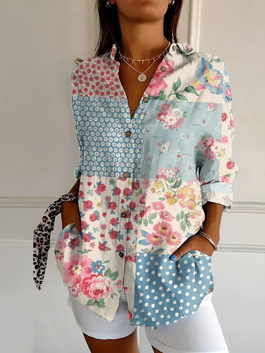 Damen Bluse mit Blumenmuster und lässigem Schnitt 2