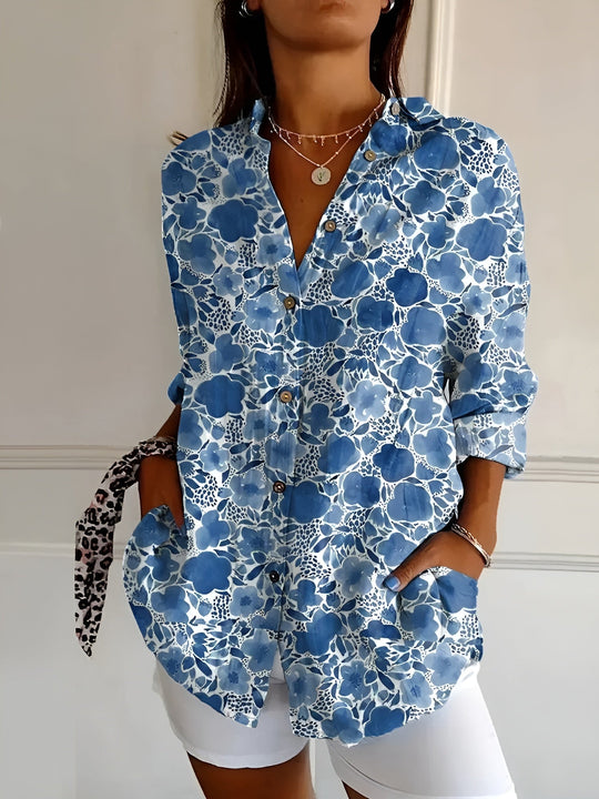 Damen Bluse mit Blumenmuster und lässigem Schnitt 5