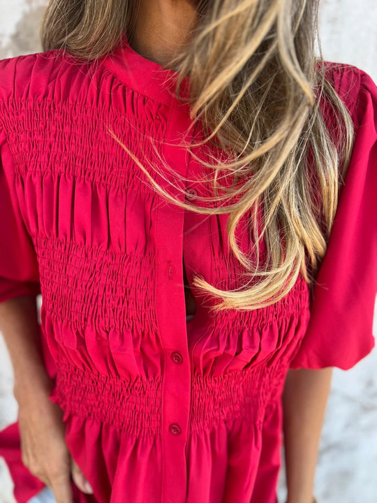 Damen Bluse mit Falten und entspannter Passform 6