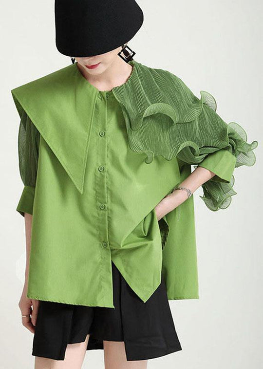 Damen Bluse mit asymmetrischem Design und halben Ärmeln 0