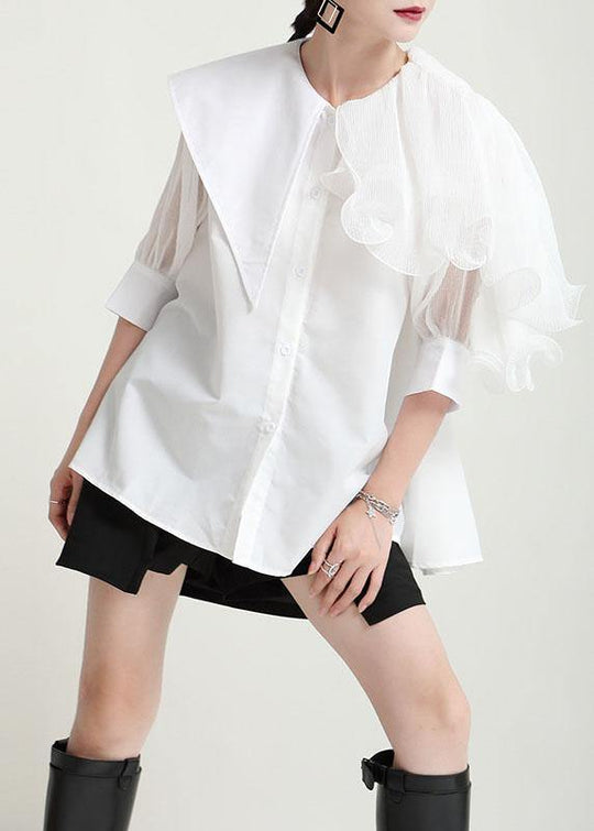 Damen Bluse mit asymmetrischem Design und halben Ärmeln 1