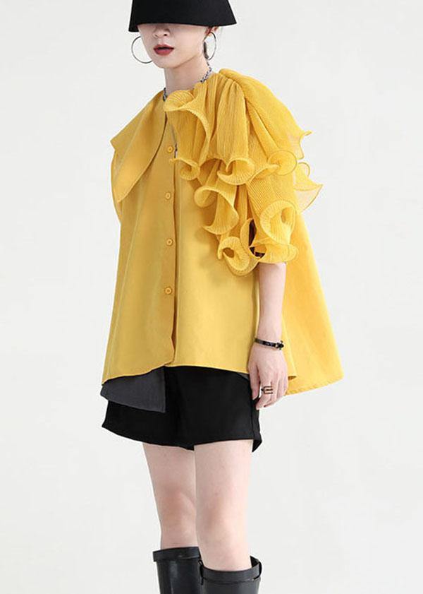 Damen Bluse mit asymmetrischem Design und halben Ärmeln 3