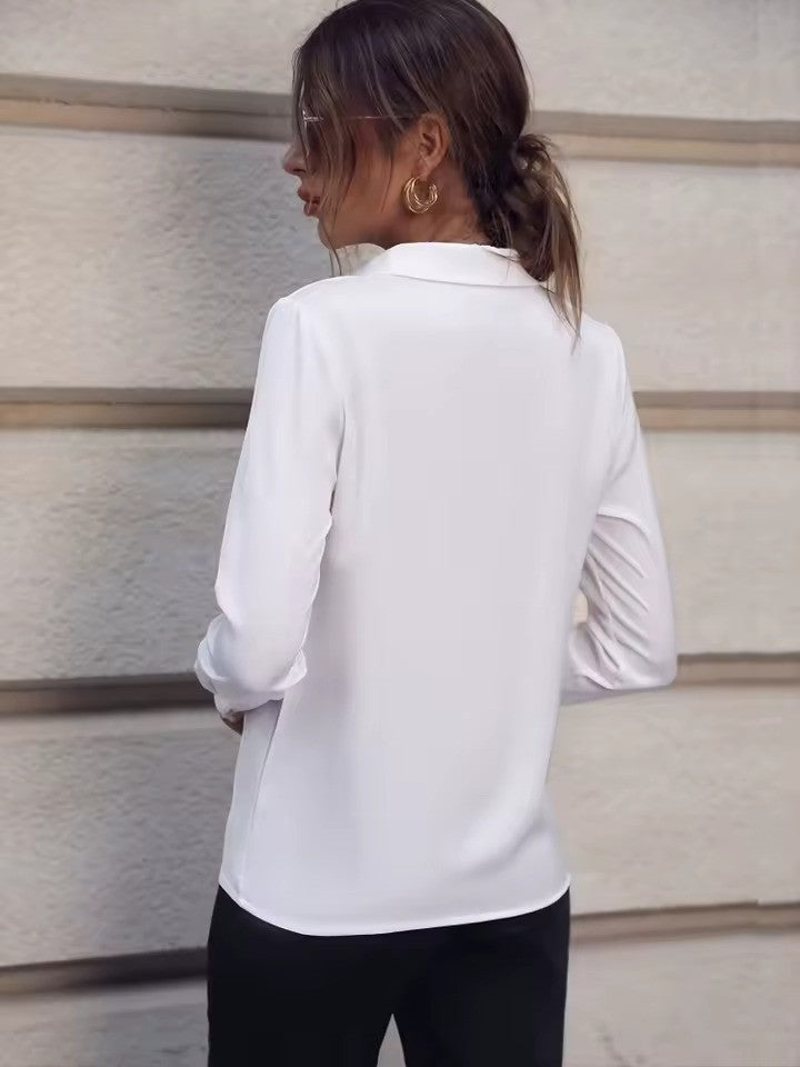 Damen Bluse mit klassischem Kragen und langen Ärmeln 8