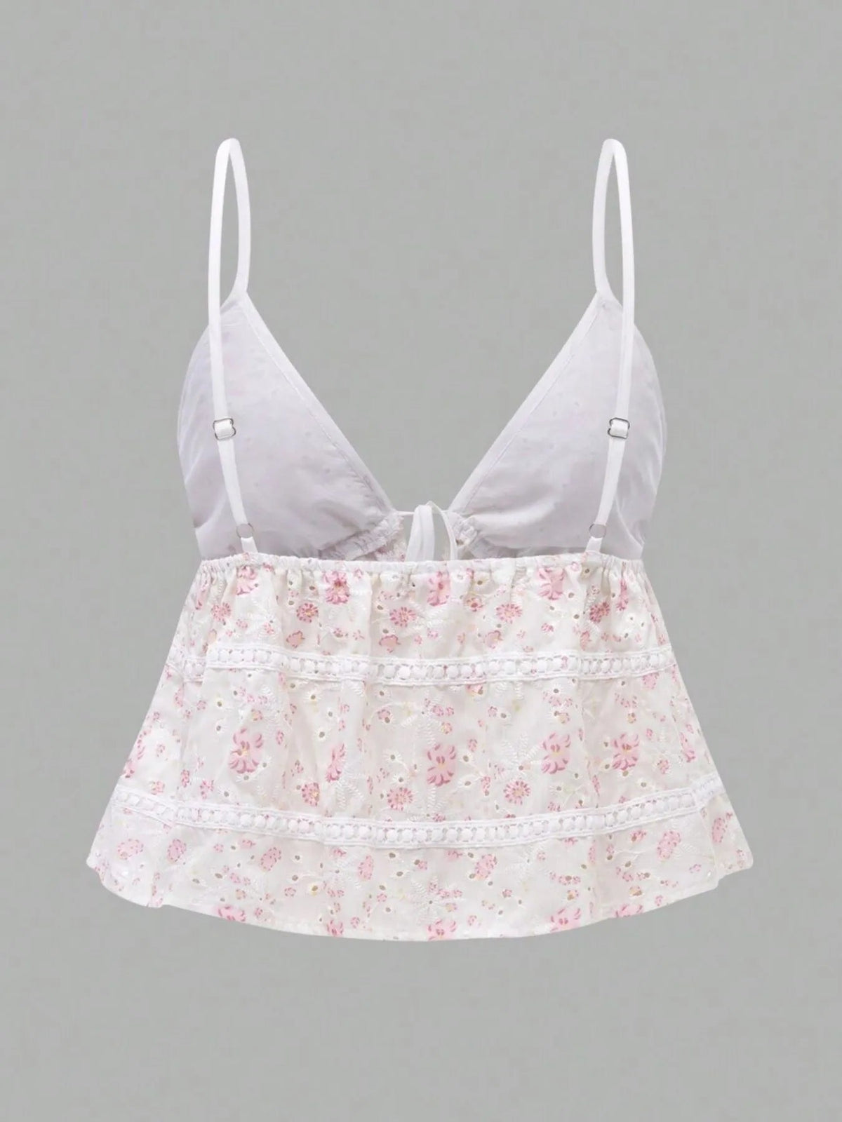 Damen Cami mit floralem Druck und gebundenem Vorderteil 1
