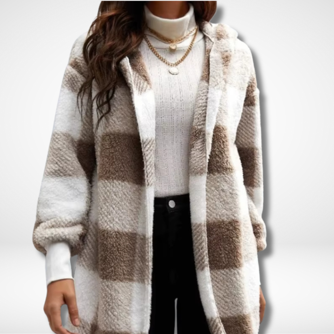 Damen Cardigan Wasserfest mit Karomuster 3