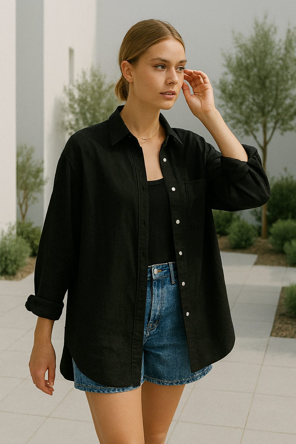 Damen Casual Shirt mit Alziendem Auge 1