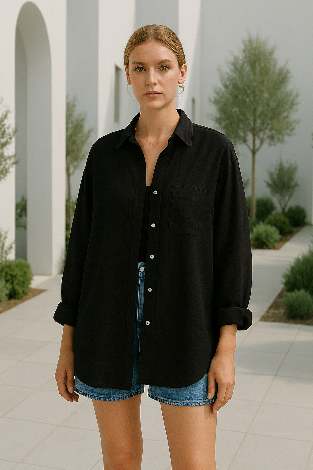 Damen Casual Shirt mit Alziendem Auge 2