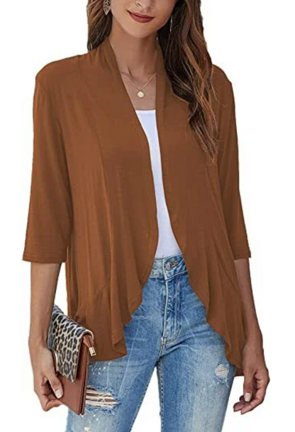 Damen Casual Weste Offene Front Weiches Material 11