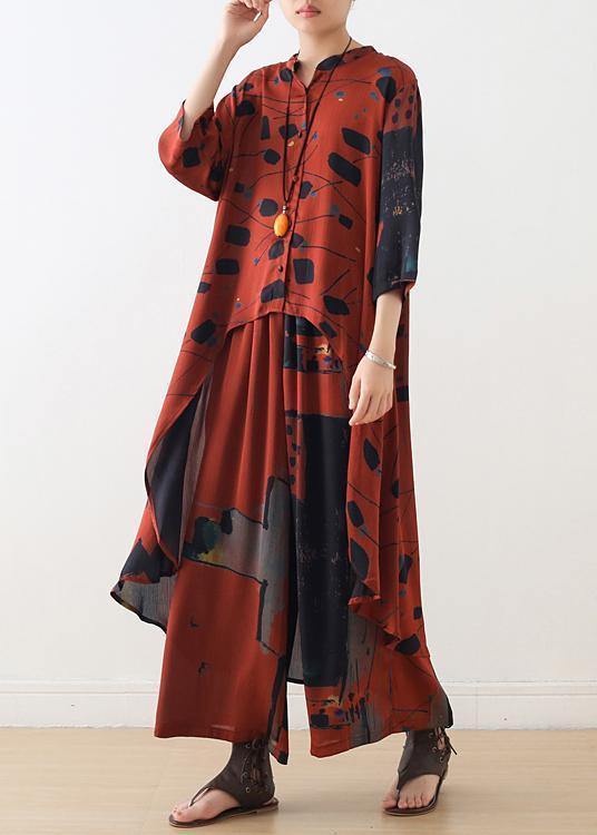 Damen Chiffon-Mischbluse mit Stehkragen und langem Schnitt 2