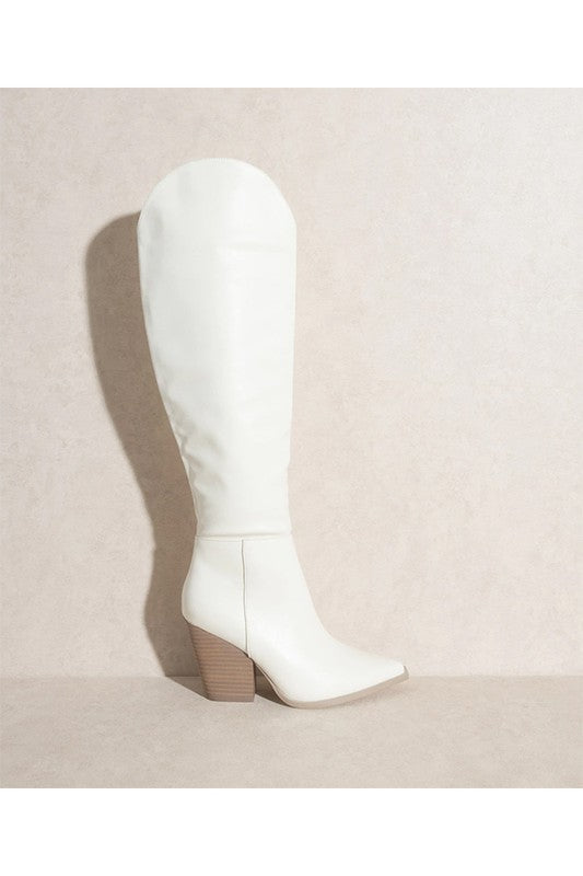 Damen Cowboy Stiefel Knöchelhoch Kunstleder Weiß 1