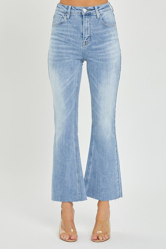 Damen Crop Flare Hose mit hohem Bund aus leichtem Denim 2