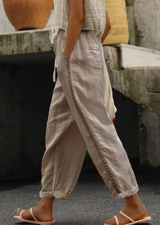 Damen Crop Hose mit elastischem Bund 1