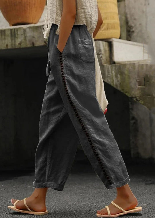 Damen Crop Hose mit elastischem Bund 4