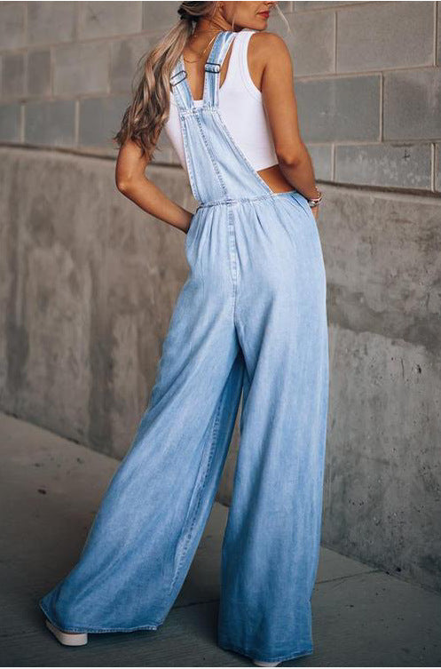 Damen Denim Jumpsuit Stilvolles Design Bequem 5