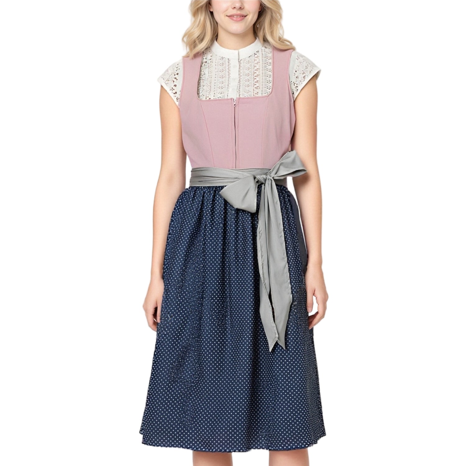 Damen Dirndl Vintage Stil Polyester für Oktoberfest und Trachtenpartys 0