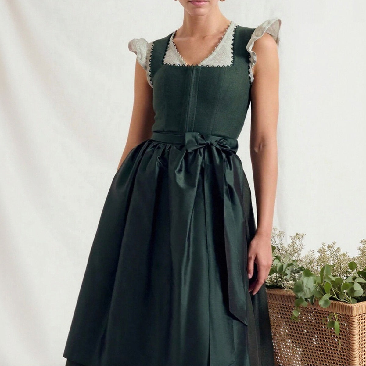 Damen Dirndlkleid Traditionelles Ärmelloses Design Günstige Baumwolle 0