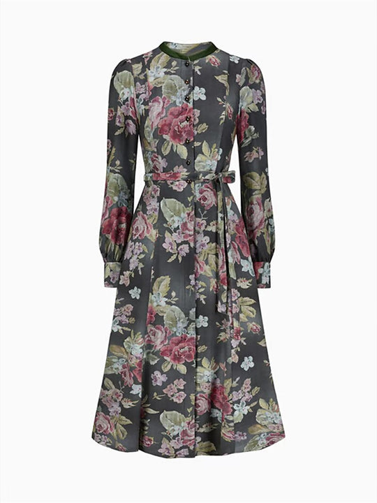 Damen Dirndlkleid Vintage mit Blumenmuster 5
