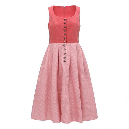 Damen Dirndlkleid mit Schürze – Traditionelles Trachtenkleid für Oktoberfest 3