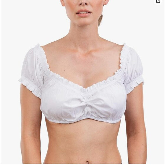 Damen Dirndlkleid mit Spitzenschürze und Bluse in Rosa 4
