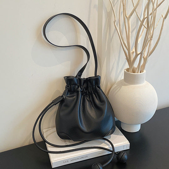 Damen Eimerhandtasche mit Kordelzug 4