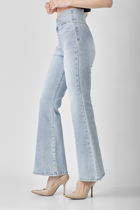 Damen Flair Jeans Hohe Taille Denim 2