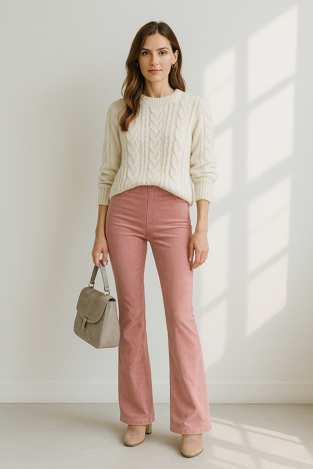 Damen Flared Hose Hohe Taille Stoffhose für Trendigen Look 1