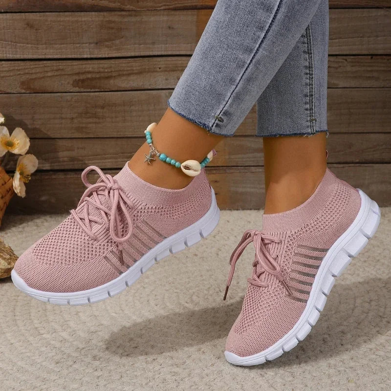 Damen Freizeit Sneakers Atmungsaktiv Mesh Leicht 13