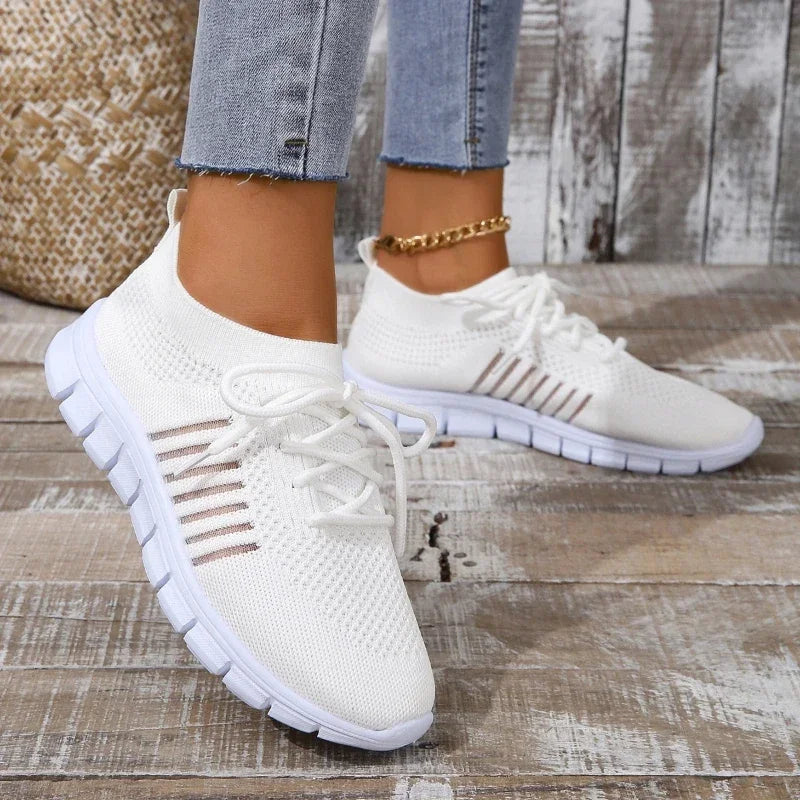 Damen Freizeit Sneakers Atmungsaktiv Mesh Leicht 8