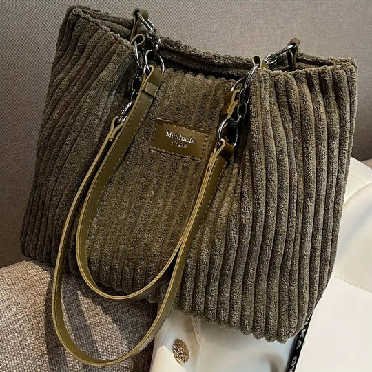 Damen Handtasche Minimalistisch Corduroy Stil 2