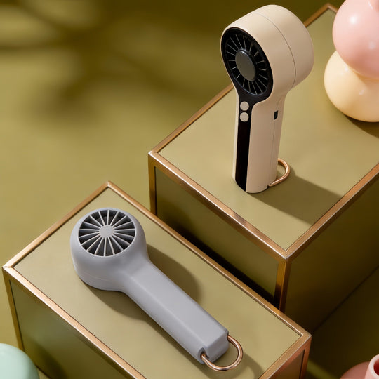 Damen Handventilator Kompakt mit LCD-Temperaturanzeige und USB-Ladefunktion 4