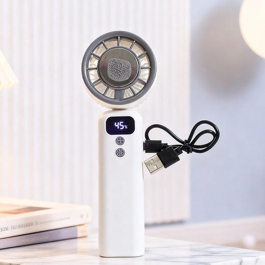 Damen Handventilator Modernes Design mit LED-Anzeige und USB-Ladefunktion 2