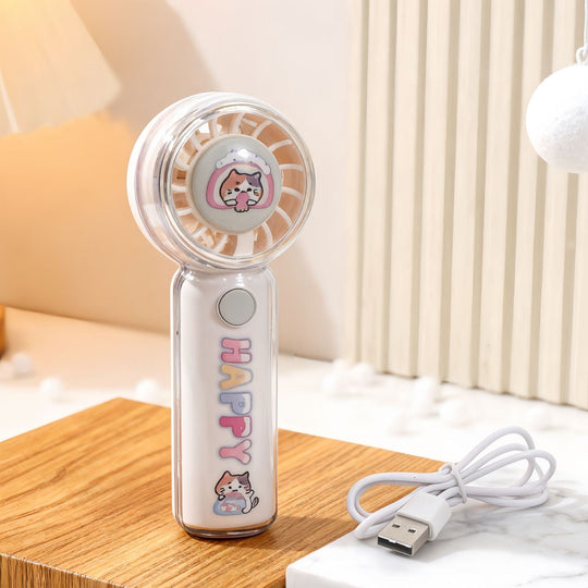 Damen Handventilator Tierdesign Ergonomisch USB Aufladbar Kompakt 6