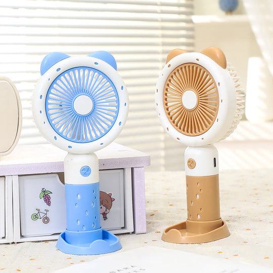 Damen Handventilator Tierdesign Tragbar USB Leise für Innen und Außen 2