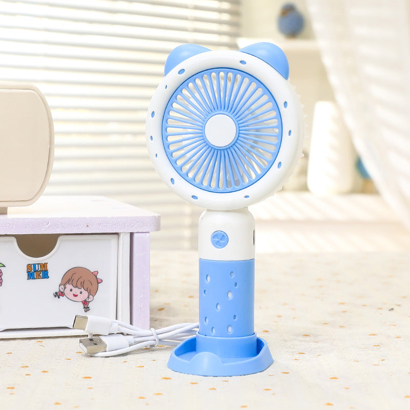 Damen Handventilator Tierdesign Tragbar USB Leise für Innen und Außen 6