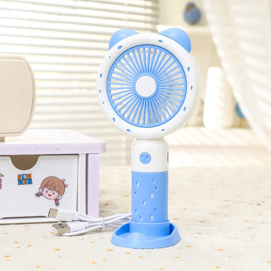Damen Handventilator Tierdesign Tragbar USB Leise für Innen und Außen 6