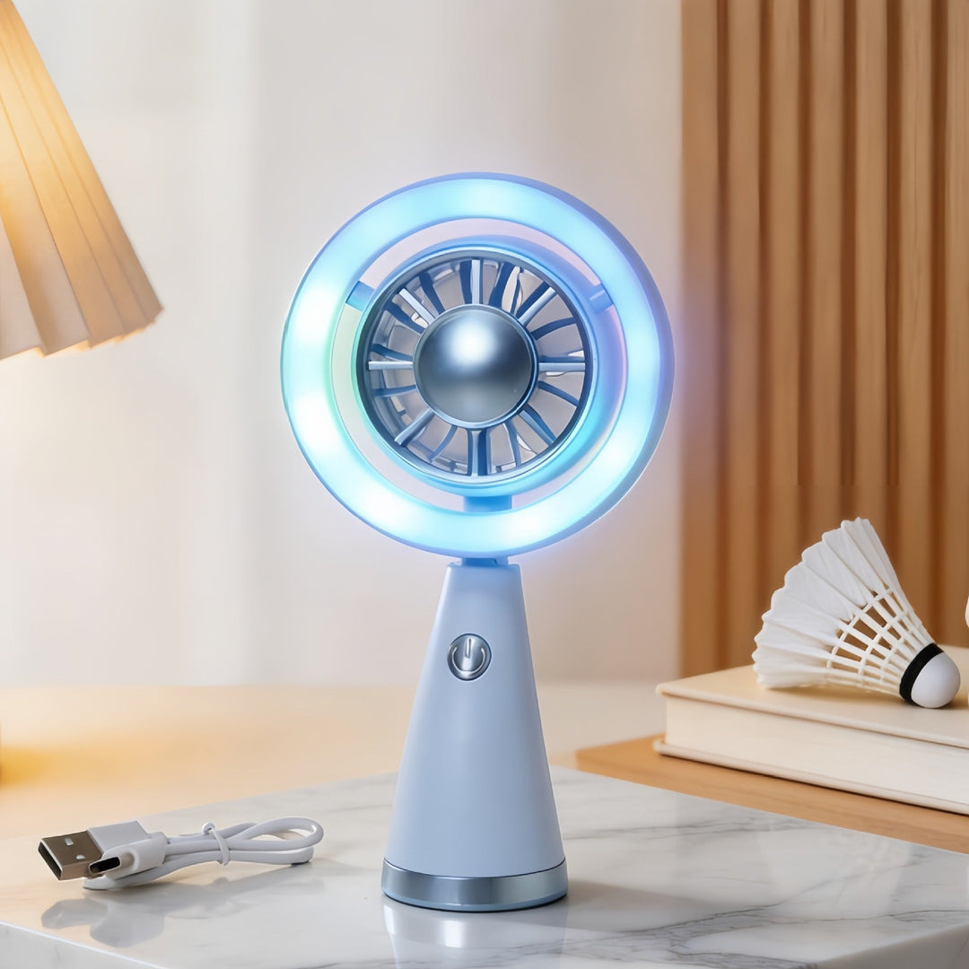 Damen Handventilator Tragbar mit RGB-Beleuchtung und Ergonomischem Design 7